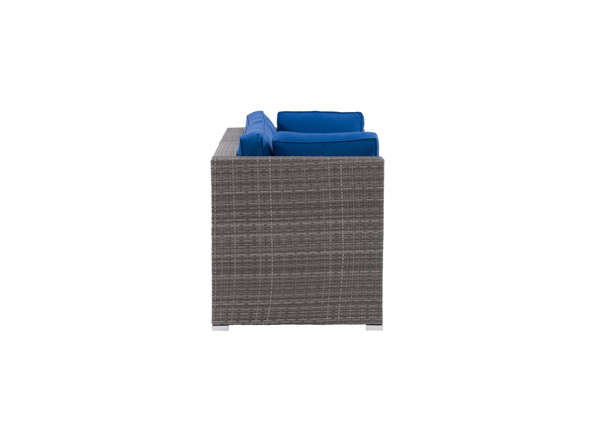 blended grey weave and oxford blue Outdoor Loveseat, 2pc Parksville Collection product image by CorLiving#color_blended-grey-weave-and-oxford-blue
