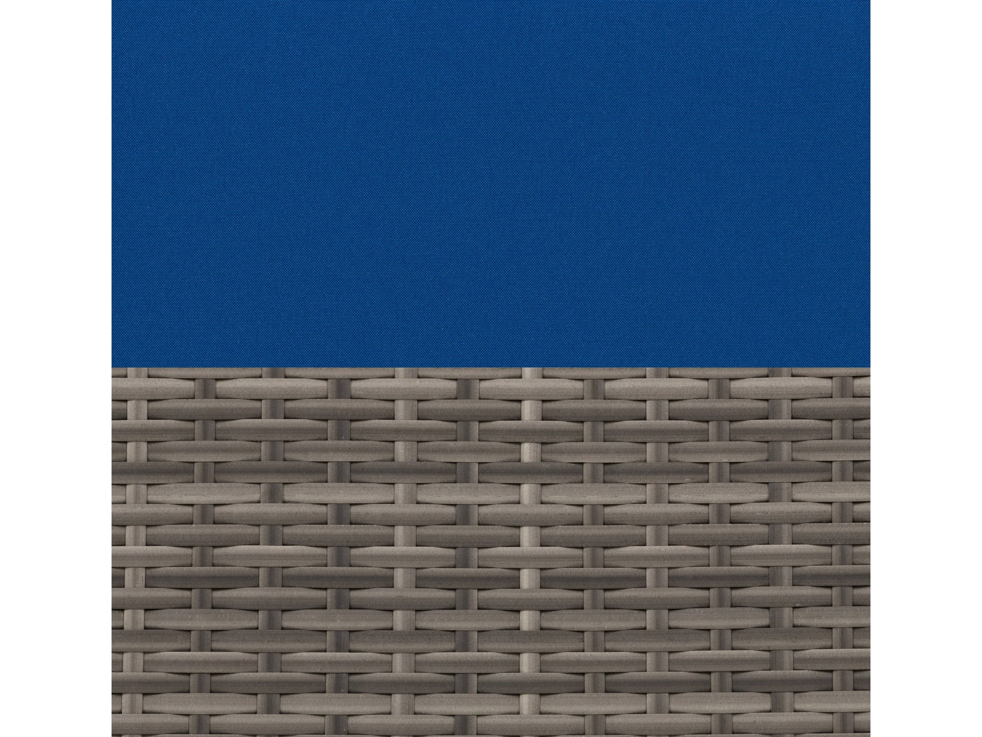 Gray circular patio sectional with five pieces, featuring plush cushions, wicker frame, and a modern design. Ideal for outdoor seating, this sectional offers comfort and style for garden or patio spaces.