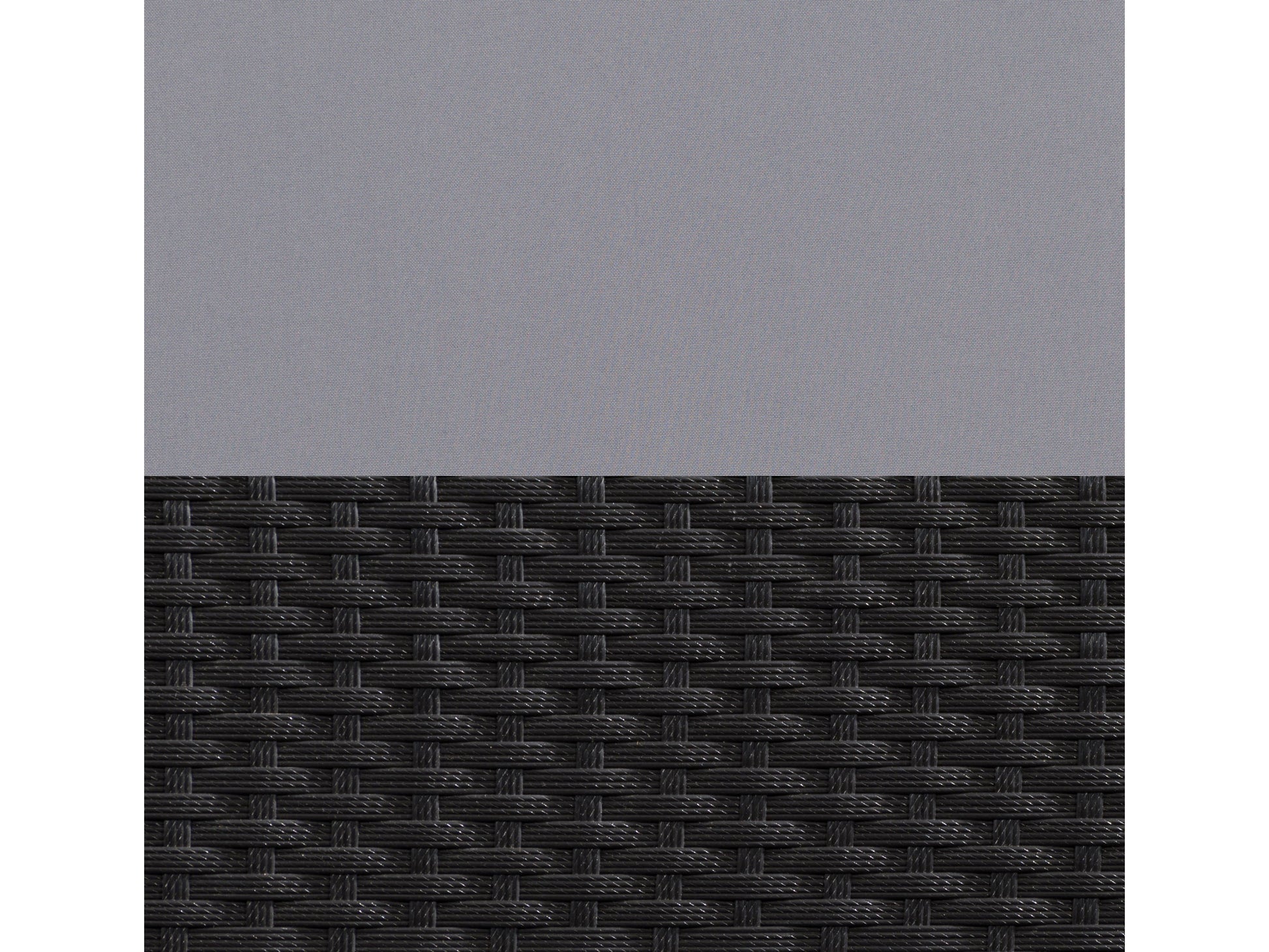 4-piece patio conversation set with gray wicker frame, beige cushions, and glass-top coffee table. Features include durable rattan material, weather-resistant design, and comfortable seating for outdoor relaxation.