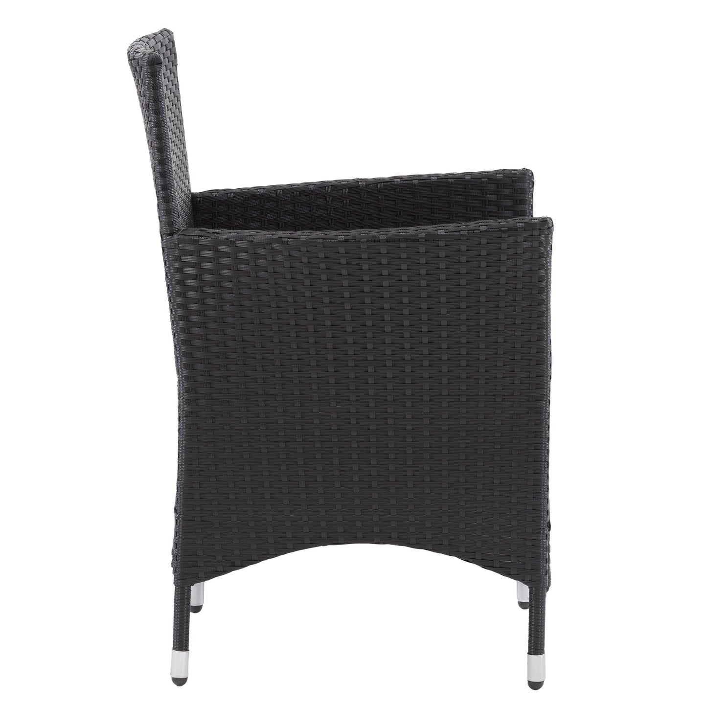 Wicker armchair set of 2 in natural brown, featuring durable rattan material, comfortable cushioned seats, and sturdy wooden legs, perfect for outdoor patio seating.