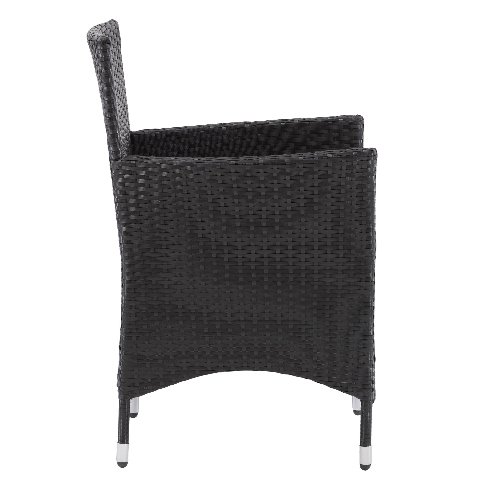 Wicker armchair set of 2 in natural brown, featuring durable rattan material, comfortable cushioned seats, and sturdy wooden legs, perfect for outdoor patio seating.