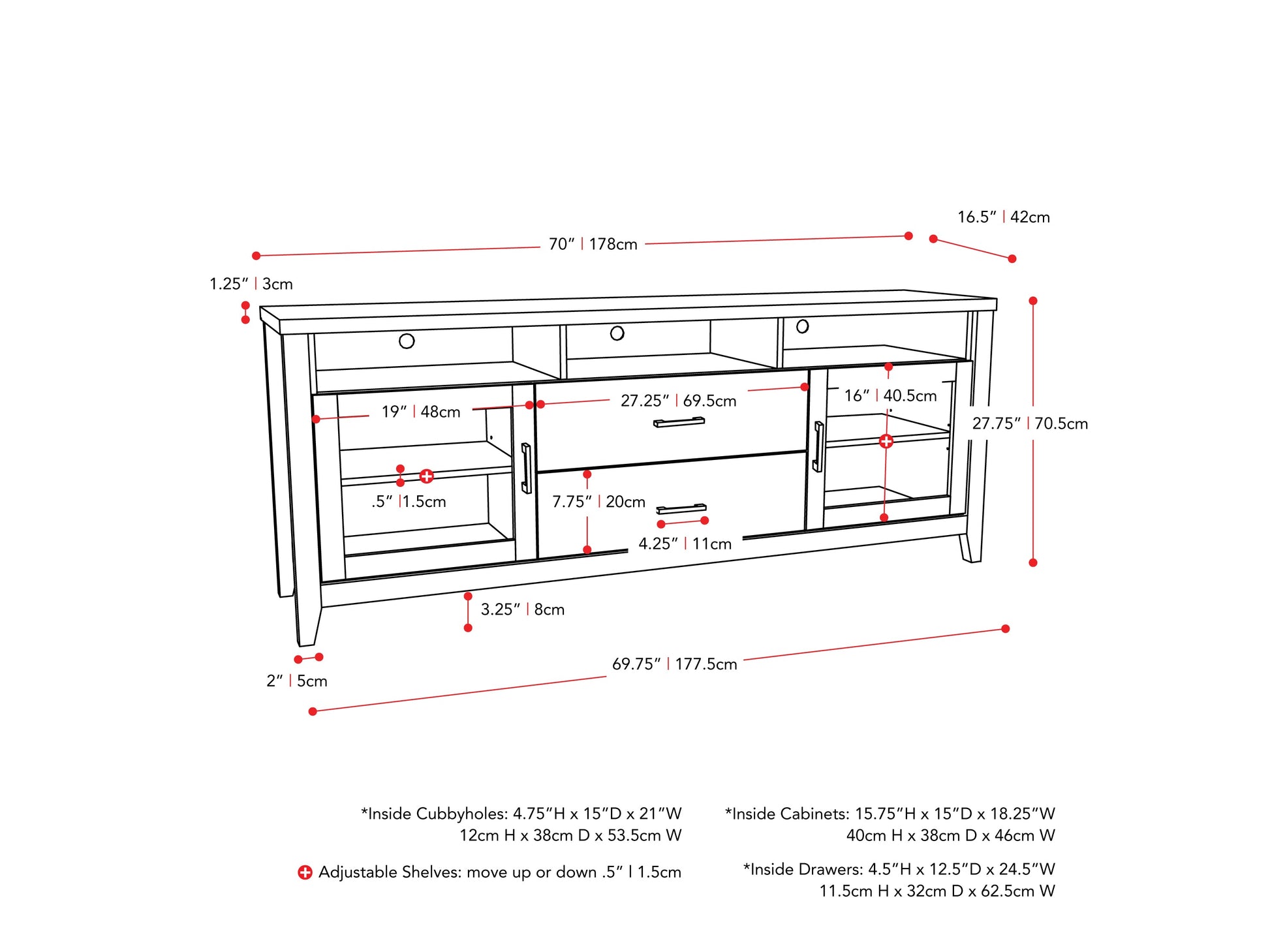 Grey wood TV stand for TVs up to 85 inches, featuring a sleek, modern design with open shelving, two drawers, and a textured wood finish. Ideal for contemporary living rooms and media centers.