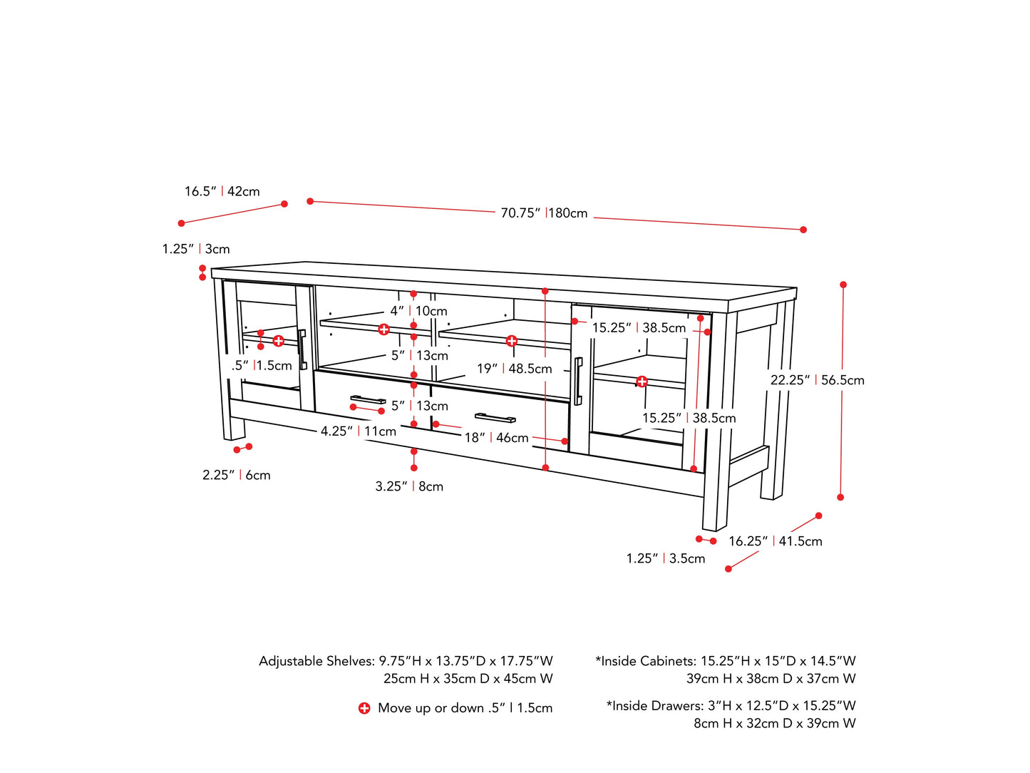 Grey wood TV stand with open shelving and cabinets, fits TVs up to 80 inches, featuring a modern design with sleek lines and ample storage space, perfect for contemporary living rooms.