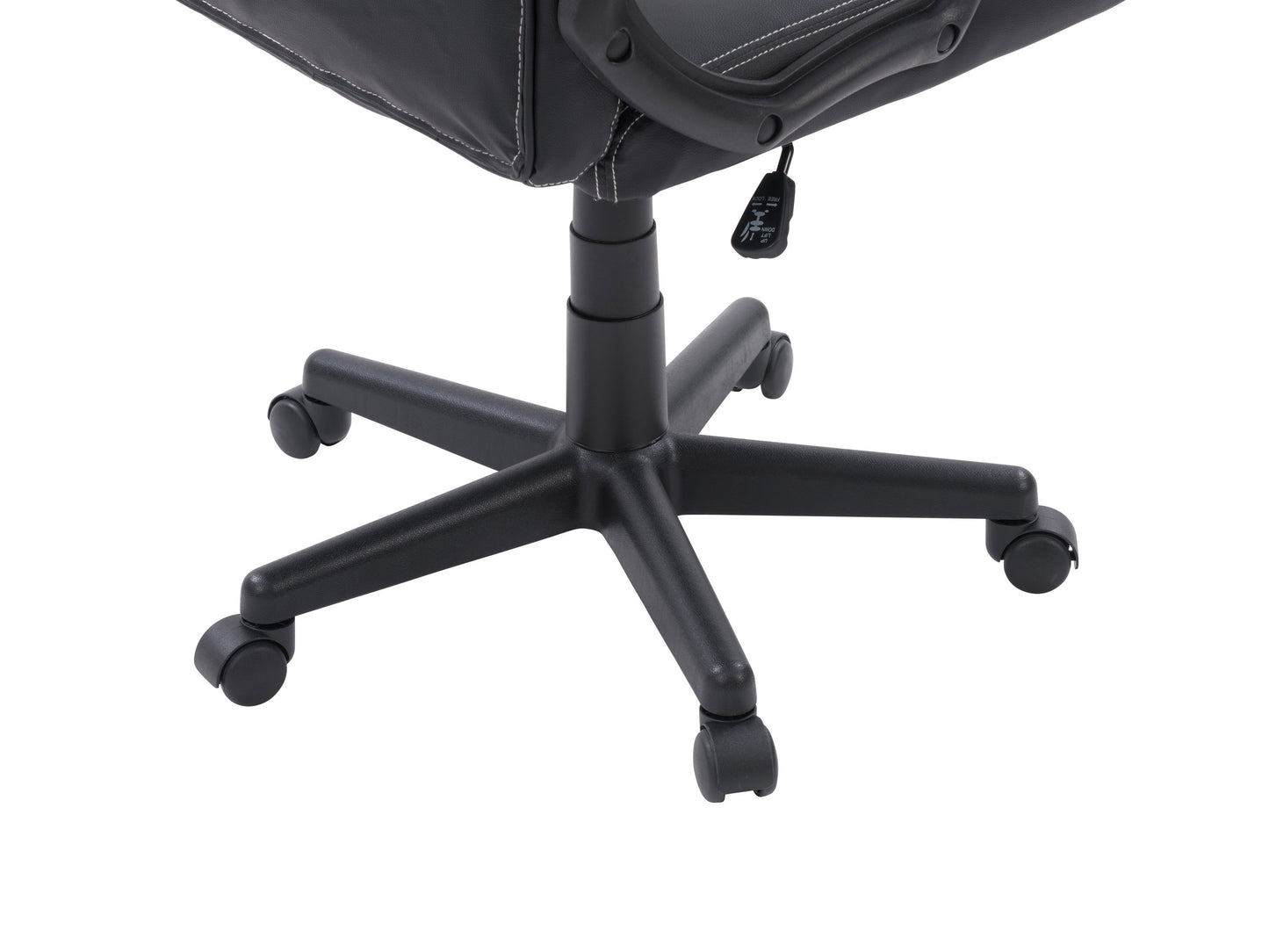 Ergonomic black and red reclining gaming chair with padded armrests, adjustable headrest, lumbar support, high-back design, and smooth PU leather finish.
