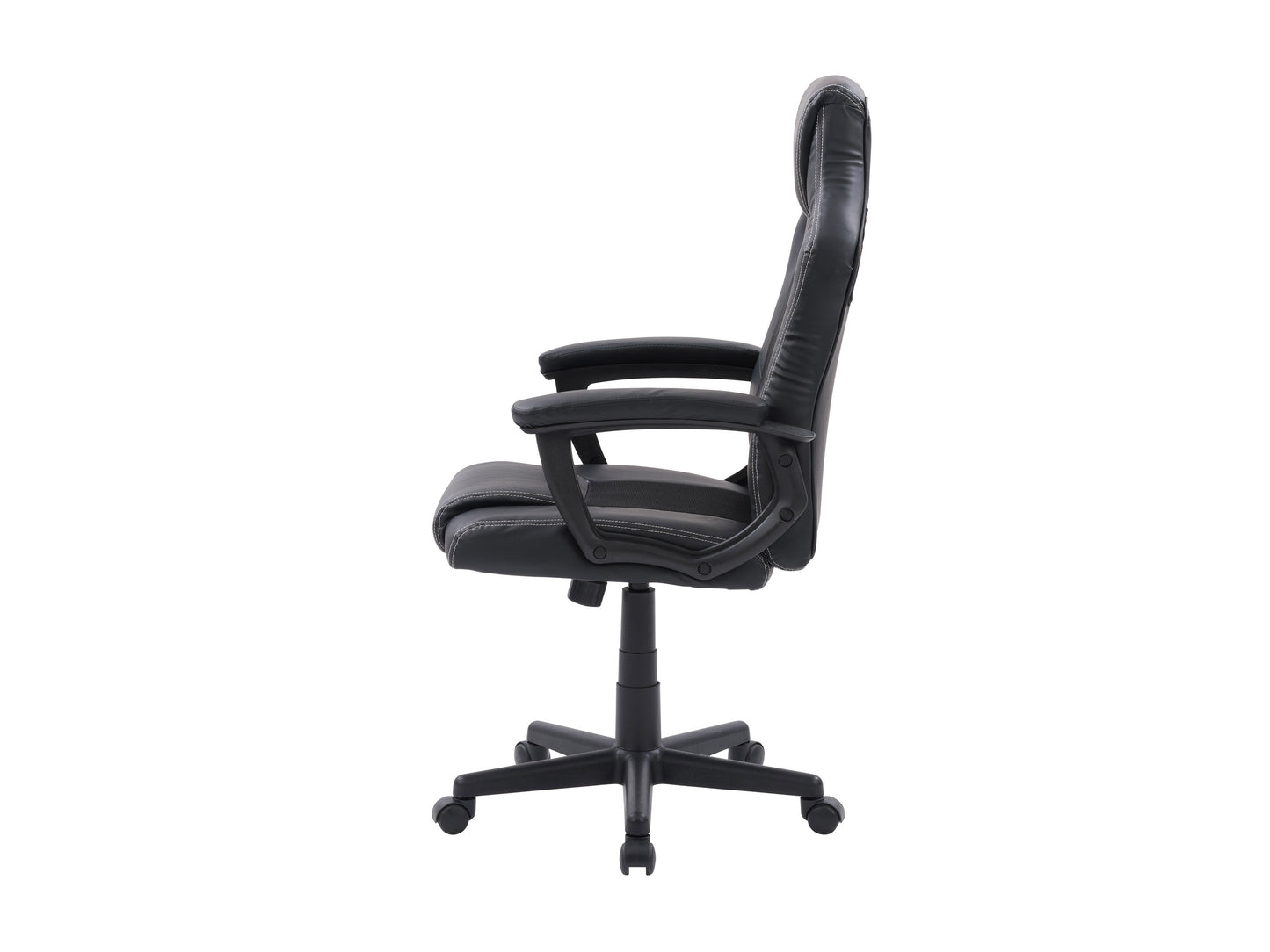 Black and red reclining gaming chair with ergonomic design, padded armrests, adjustable backrest, and built-in lumbar support, perfect for long gaming sessions.