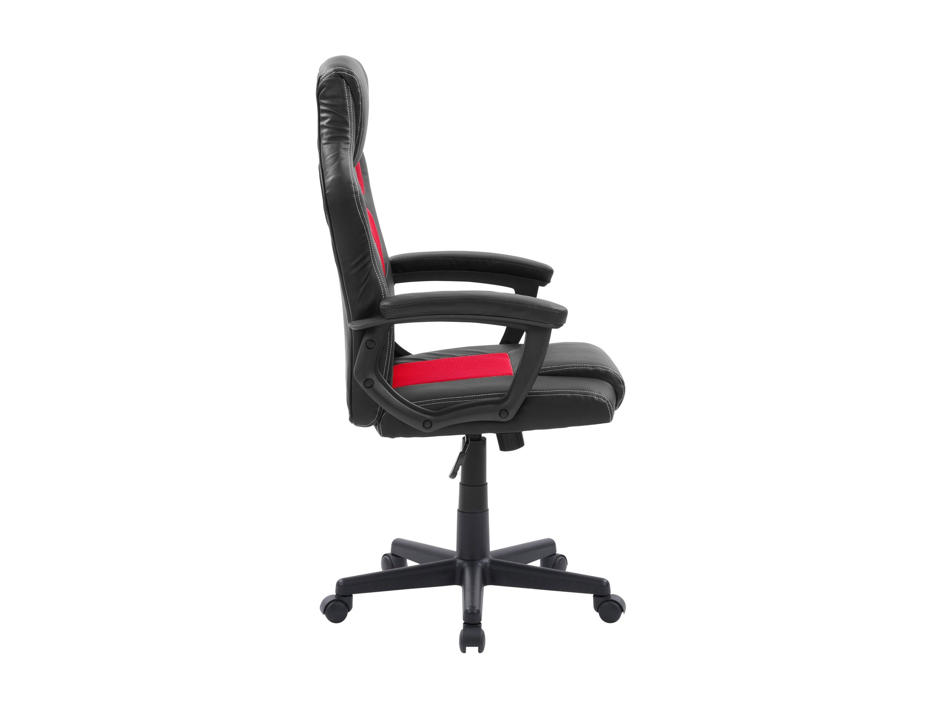 Black and white reclining gaming chair with ergonomic design, padded armrests, adjustable headrest, and lumbar support pillow, ideal for gamers seeking comfort and style during long gaming sessions.