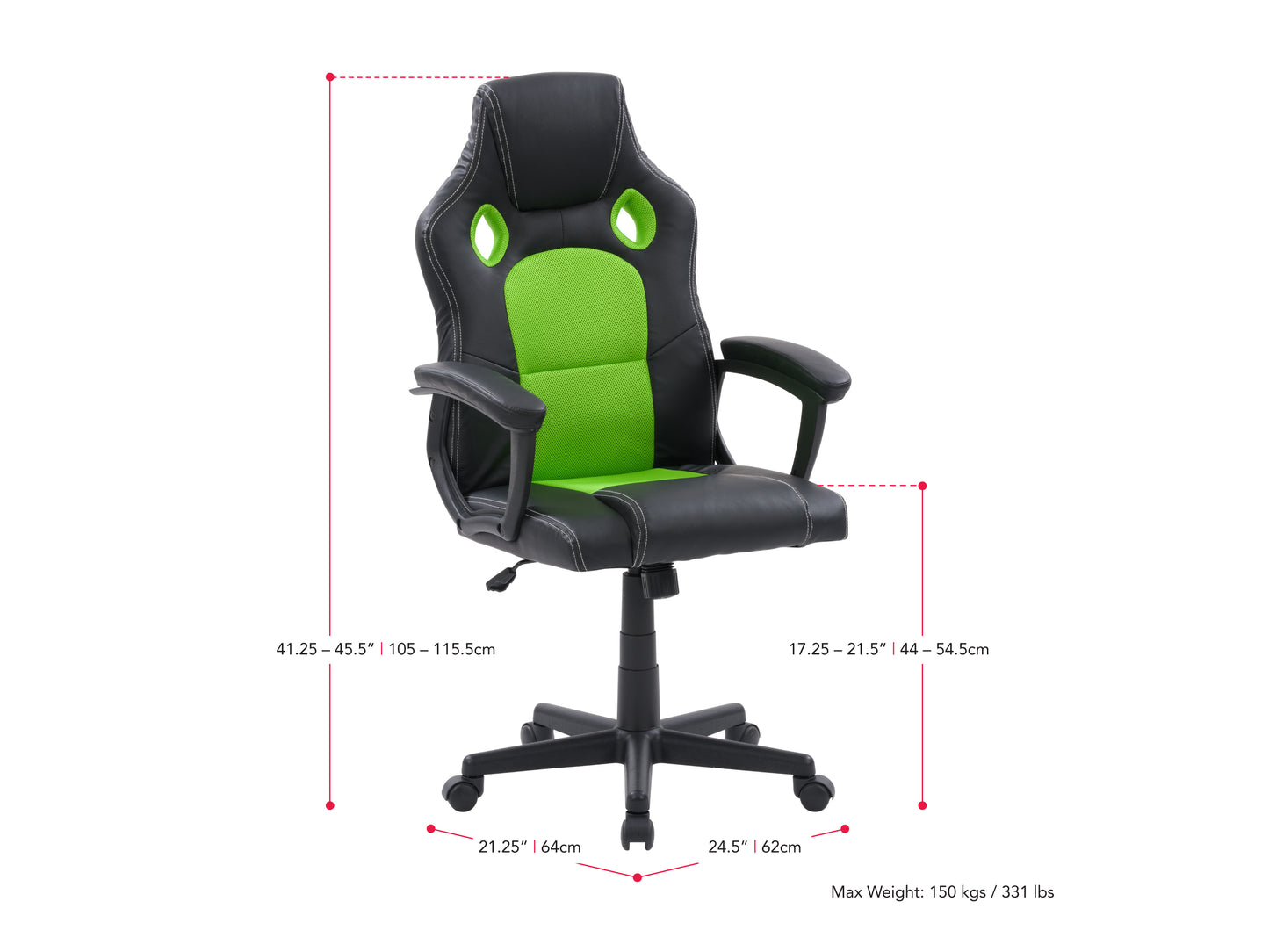 Ergonomic black and red reclining gaming chair with adjustable headrest, lumbar support, and padded armrests. Features high-density foam cushioning, breathable PU leather upholstery, and a sturdy metal frame.
