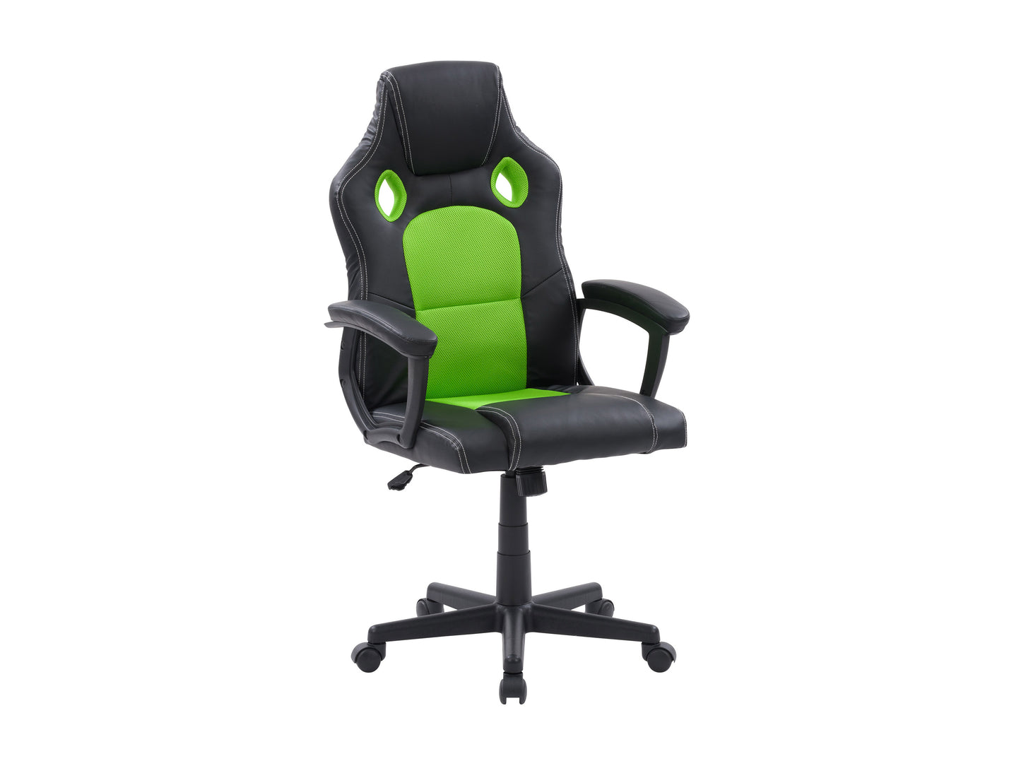 Black and red reclining gaming chair with ergonomic design, padded armrests, high backrest, adjustable headrest, and lumbar support, made of PU leather and mesh fabric for ultimate comfort and durability.