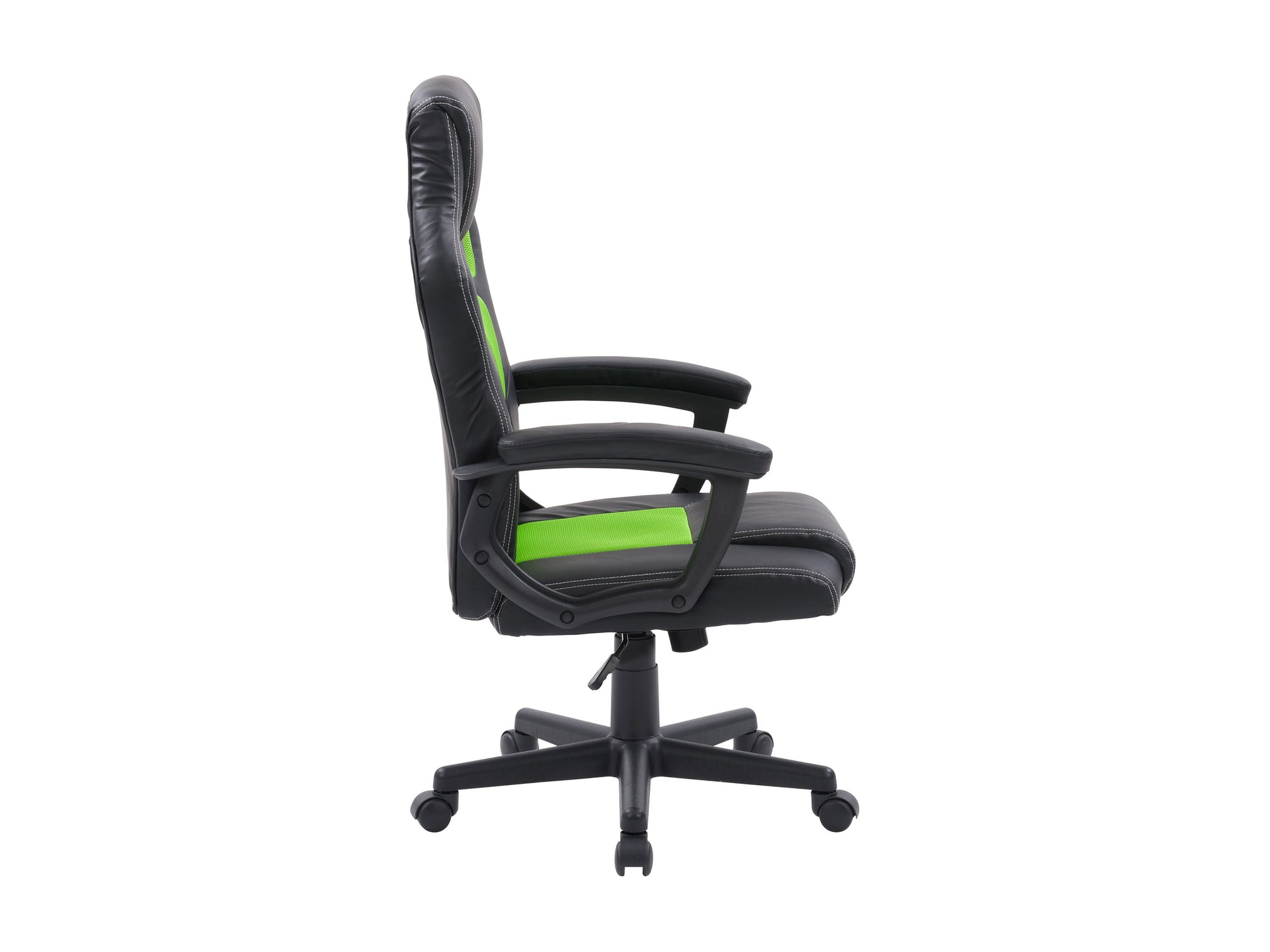 Black and red reclining gaming chair with ergonomic design, adjustable armrests, high backrest, lumbar support, and smooth leather finish. Ideal for gamers seeking comfort and style in their setup.