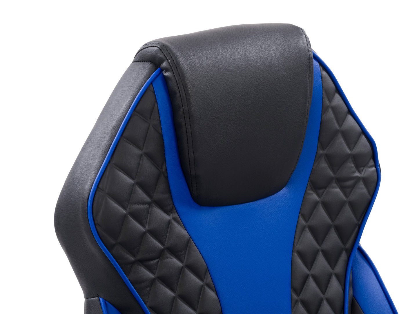 Ergonomic gaming chair with black and red PU leather, high-back design, adjustable armrests, lumbar support, and smooth-rolling caster wheels on a sturdy metal base.