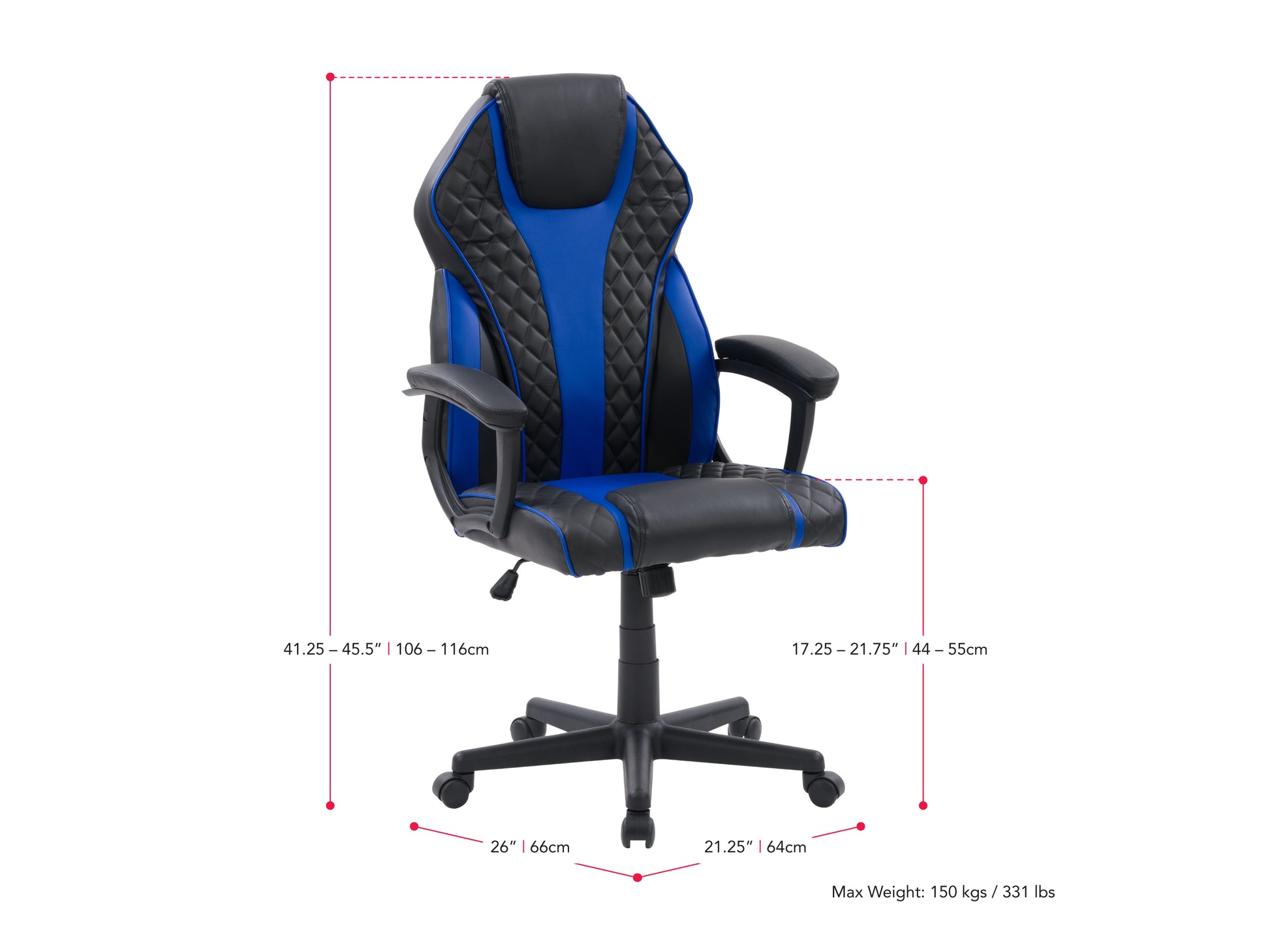 Ergonomic black and red gaming chair with adjustable armrests, lumbar support, and breathable mesh backrest, designed for maximum comfort and support during long gaming sessions.
