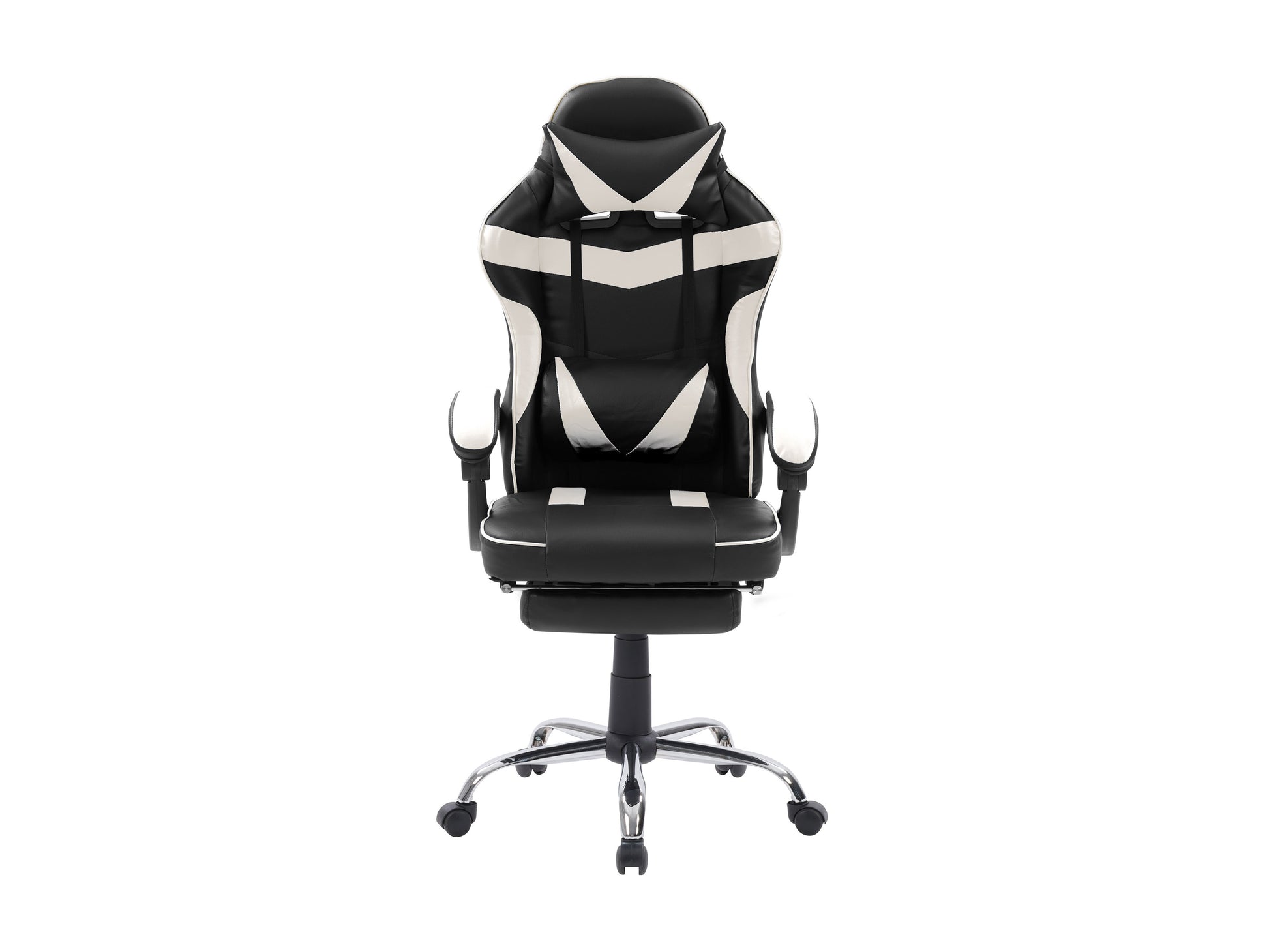 Black and red gaming chair with footrest, ergonomic design, high backrest, adjustable armrests, and breathable mesh fabric. Ideal for gamers seeking comfort and support during long gaming sessions.