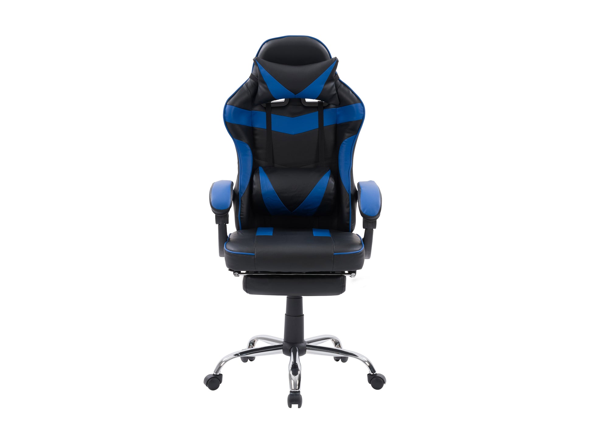 Black and red ergonomic gaming chair with footrest, adjustable armrests, high-density foam padding, and breathable PU leather for comfort and durability. Ideal for gamers seeking style and support.